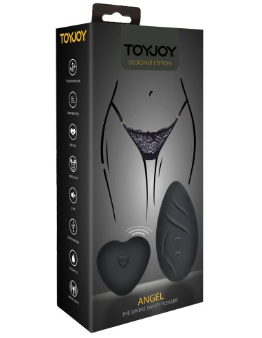 Stimulateur de clitoris télécommandé Panty Angel Noir