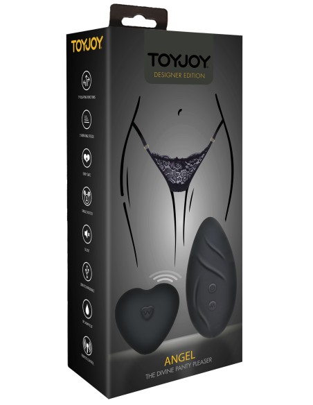 Stimulateur de clitoris télécommandé Panty Angel Noir