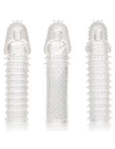 Kit de 3 Gaines de pénis texturées Ribbed Extend 14 x 4cm