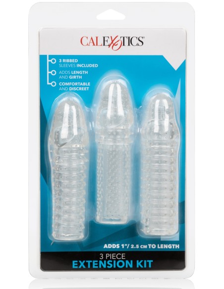 Kit de 3 Gaines de pénis texturées Ribbed Extend 14 x 4cm Kit de 3 Gaines de pénis texturées Ribbed Extend 14 x 4cm