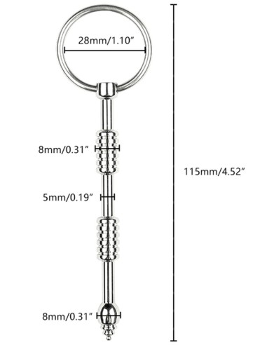 Tige d'urètre en métal Clave 8.5cm - Diamètre 8mm - Tiges Urètre - 6