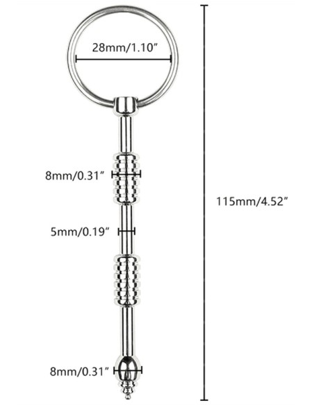 Tige d'urètre en métal Clave 8.5cm - Diamètre 8mm - Tiges Urètre - 6