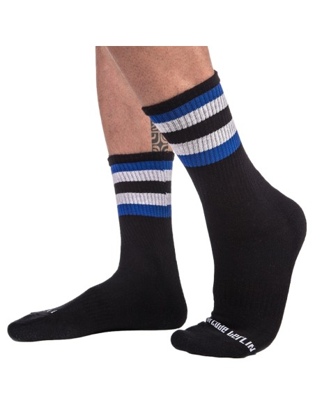 Chaussettes HALF FETISH Noir-Bleu-Gris