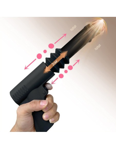 Gode vibrant avec poussée Fuck Gun 10 x 3cm