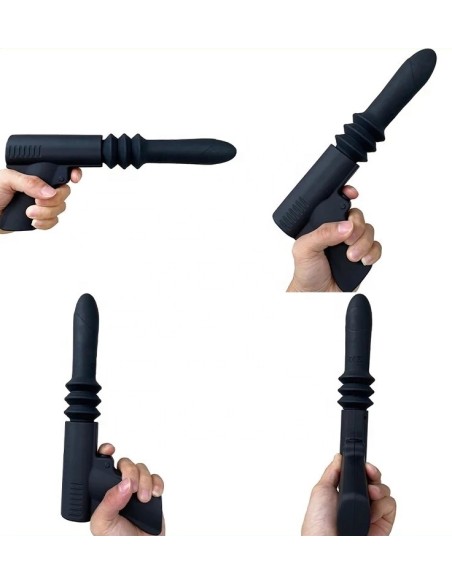 Gode vibrant avec poussée Fuck Gun 10 x 3cm