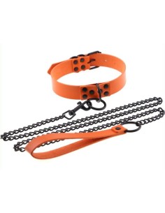 Collier-laisse Punk Orange