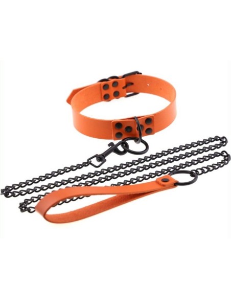 Collier-laisse Punk Orange