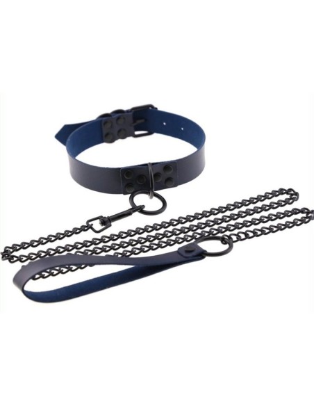 Collier-Laisse Punk Bleu marine Collier-Laisse Punk Bleu marine