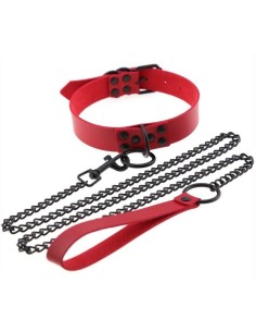 Collier-Laisse Punk Rouge