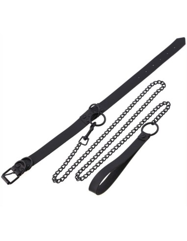 Collier-Laisse Punk Noir