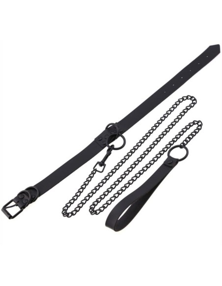 Collier-Laisse Punk Noir