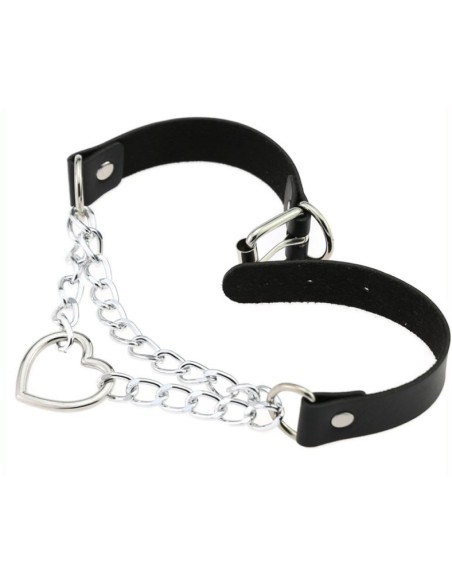 Metal Heart Collar With Chain BLACK Metal Heart Collar With Chain BLACK