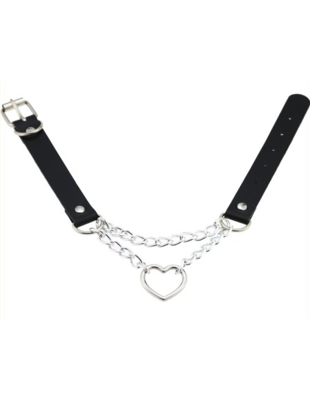 Metal Heart Collar With Chain BLACK Metal Heart Collar With Chain BLACK