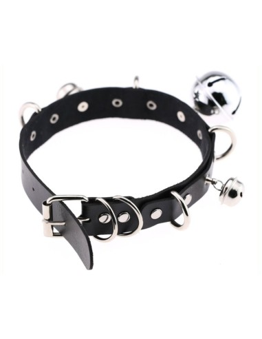 Collier sexy avec Grelots Noir