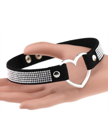 Ras de cou Heart Strass Noir