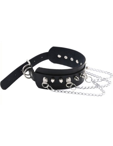 Collier à pointes Piky Noir-Argenté