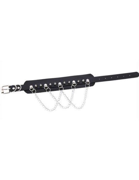 Collier à pointes Piky Noir-Argenté Collier à pointes Piky Noir-Argenté