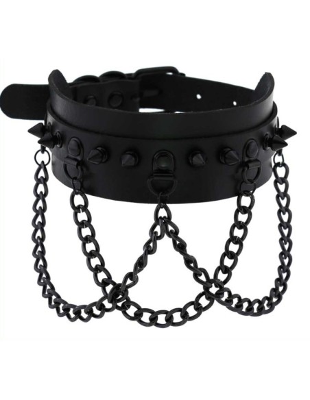 Collier à pointes Piky Noir Collier à pointes Piky Noir