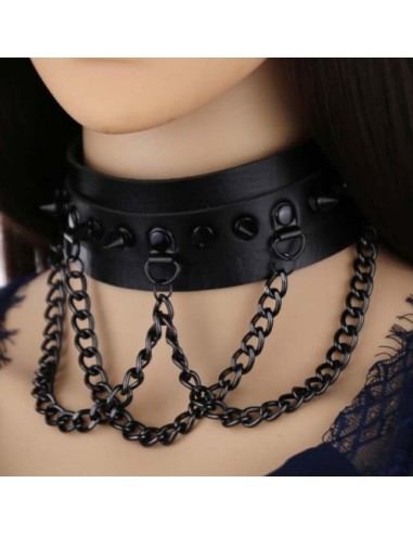 Collier à pointes Piky Noir