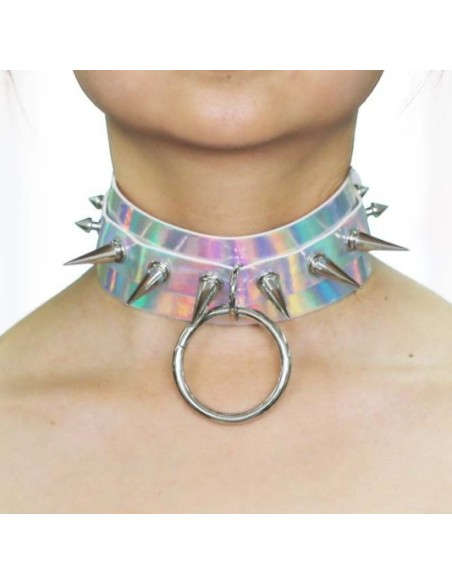 Collier à pointes Strobo Laser Argenté Collier à pointes Strobo Laser Argenté