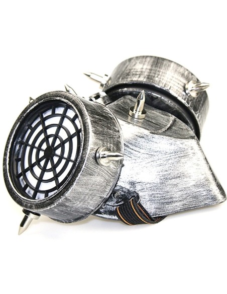 Masque à gaz et lunettes Rivets Silver Argenté Masque à gaz et lunettes Rivets Silver Argenté