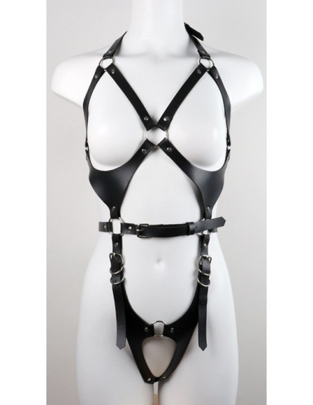 Harnais Combi Punk Breast Noir