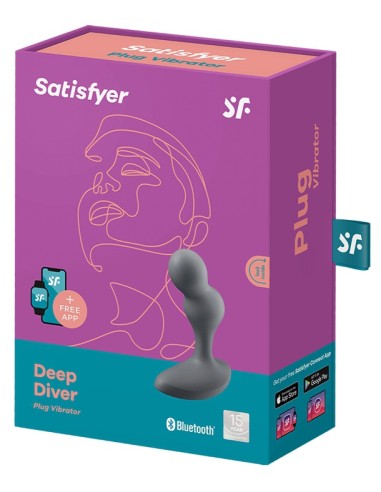 Plug vibrant connecté Deep Diver Satisfyer 8 x 3.3cm Noir