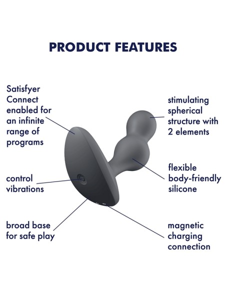 Plug vibrant connecté Deep Diver Satisfyer 8 x 3.3cm Noir