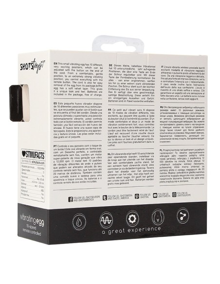 Oeuf vibrant sans fil Vibrating Egg 8 x 3.5cm Noir Oeuf vibrant sans fil Vibrating Egg 8 x 3.5cm Noir