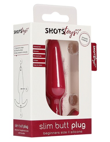 Plug en silicone Slim Butt 7.5 x 2cm Rouge