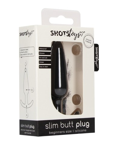 Plug en silicone Slim Butt 7.5 x 2cm Noir