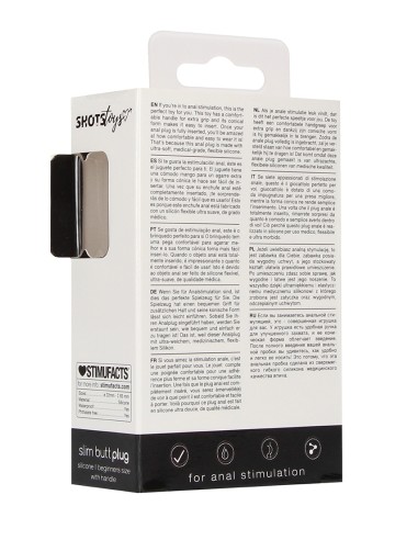 Plug en silicone Slim Butt 7.5 x 2cm Noir