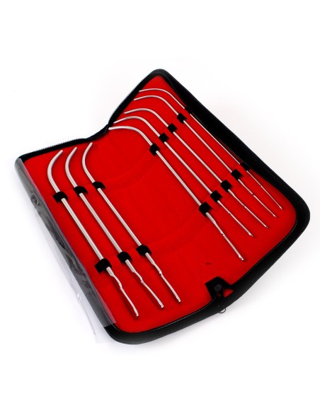 Kit de 8 tiges d'urètre courbées Van Buren 22cm - Diamètres 3 à 7mm Kit de 8 tiges d'urètre courbées Van Buren 22cm - Diamètres 3 à 7mm