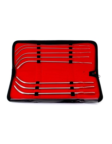 Kit de 8 tiges d'urètre courbées Van Buren 22cm - Diamètres 3 à 7mm