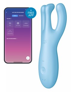 Stimulateur de clitoris connecté Threesome 4 14cm Tiurquoise