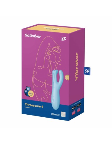 Stimulateur de clitoris connecté Threesome 4 14cm Tiurquoise
