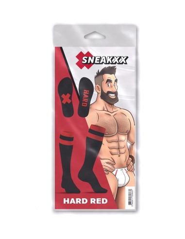 Chaussettes hautes Hard SneakXX Noir-Rouge