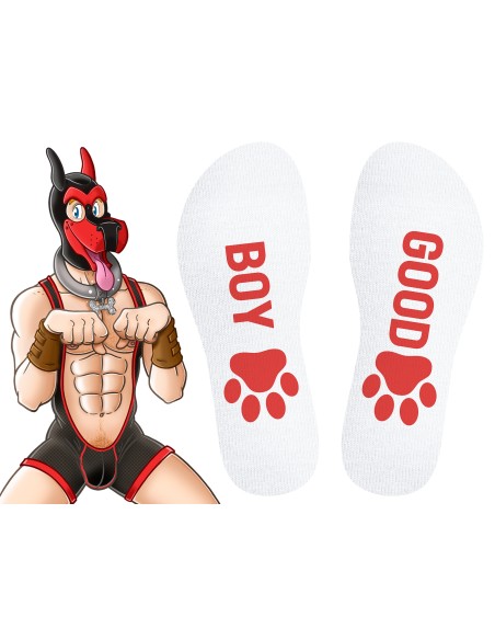 Chaussettes Good Boy Blanc-Rouge Chaussettes Good Boy Blanc-Rouge