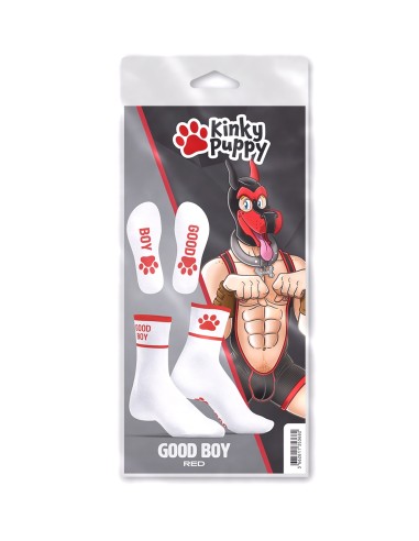 Chaussettes Good Boy Blanc-Rouge