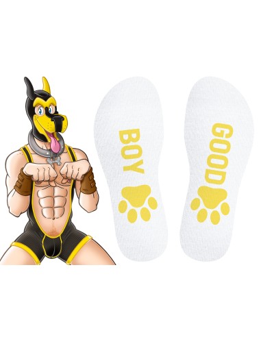 Chaussettes Good Boy Blanc-Jaune
