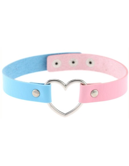 Ras de cou HEART DUO Bleu-Rose Ras de cou HEART DUO Bleu-Rose