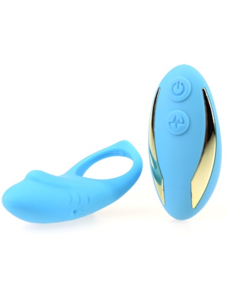 Cockring vibrant Shark 29mm Bleu