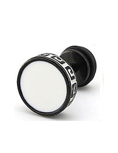 Clou d'oreille FLAT ETHNIC Noir-Blanc