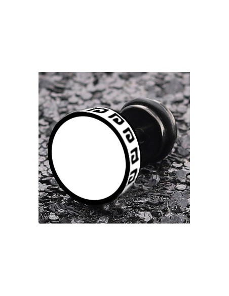 Clou d'oreille FLAT ETHNIC Noir-Blanc