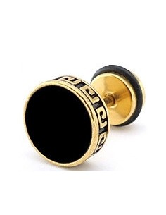 Clou d'oreille FLAT ETHNIC doré-noir