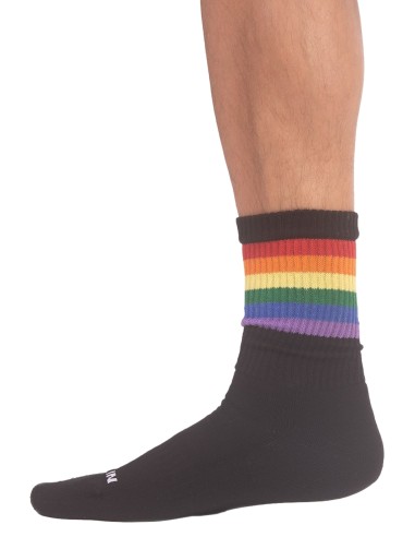 Chaussettes HALF SOCKS Rainbow Noire