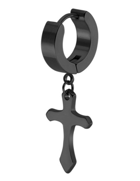 Boucle d'oreille CROSS Noire