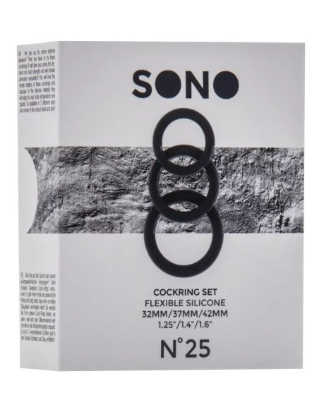 Lot de 3 cockrings Sono N°25 Noirs