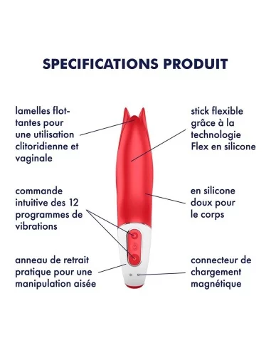 Vibromasseur Power Flower - 18.5 x 5 cm