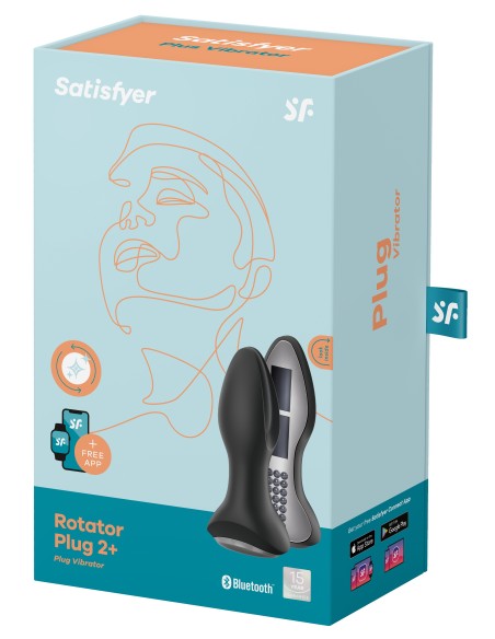 Plug vibrant connecté Rotator 2 Satisfyer 10 x 4cm Noir